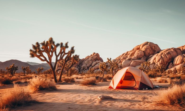 Camping in Joshua tree national park, california.