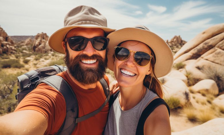 Travel Stories James and Sarah Selfie at Joshua Tree National Park